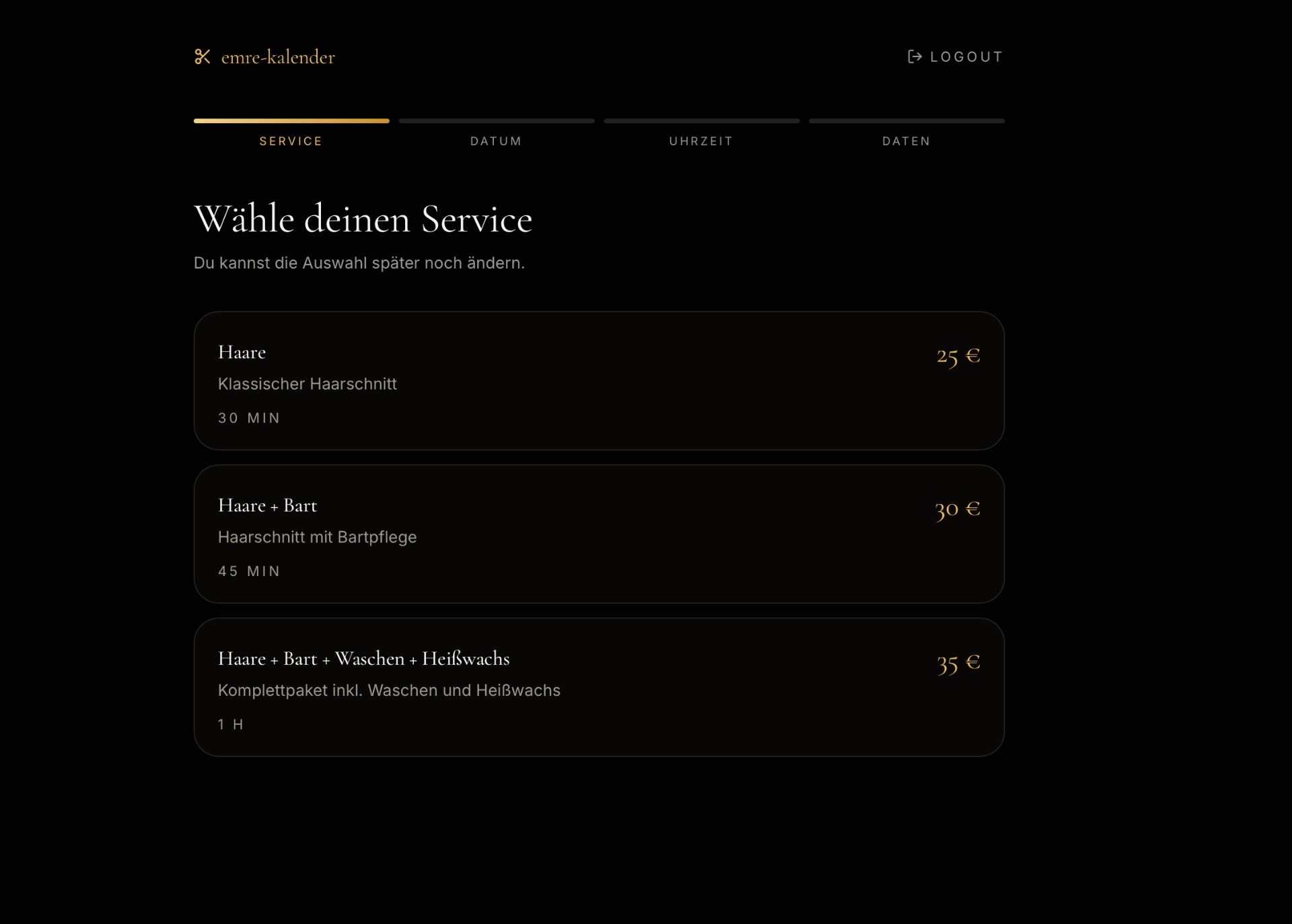 Emre Kalender — Terminbuchung · Web-App